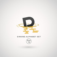 Typography design with water ripple effect isolated on white background : Vector Illustration