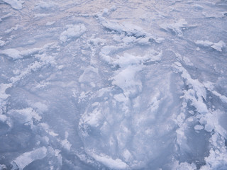 Obraz premium Frozen sea view on sunny day.