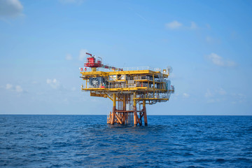 Oil and gas offshore wellhead platform. 
