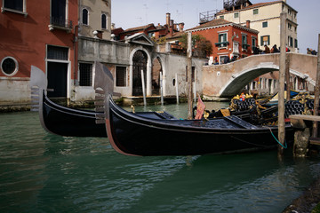 Obraz na płótnie Canvas gondolas in venice