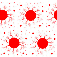pattern with human arteries. red circles and red