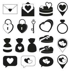 19 black and white valentine elements