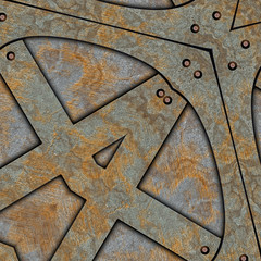 3d effekt - abstrakt metall platte fraktal muster