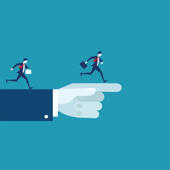 boss showing the way concept