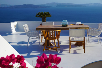 Beautiful and colorful view in Oia, Santorini