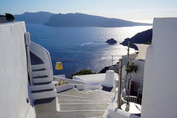Obraz premium Beautiful and colorful view in Oia, Santorini