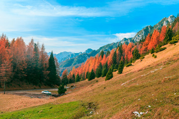 Cloudy autumn day in the italian alps