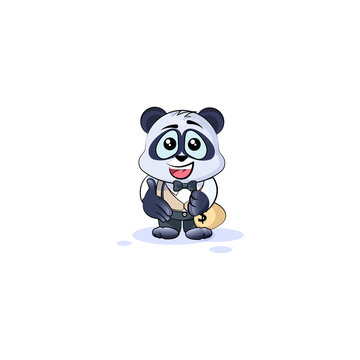 panda bear in business suit extend hand