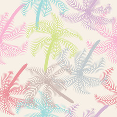 Fototapeta na wymiar Palm tree multicolor pattern.