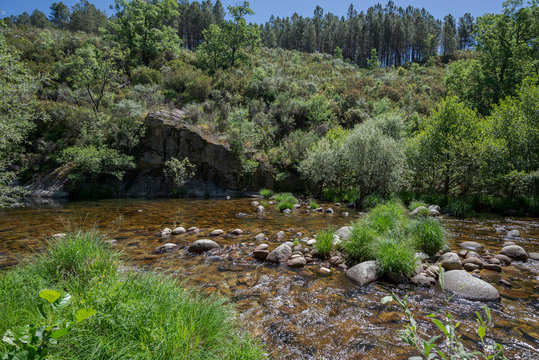 Views of the Minchones Stream, in the region of La Vera, Caceres, Extremadura, Spain