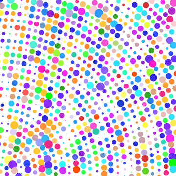 The multi-colored dots in a circle on a white.