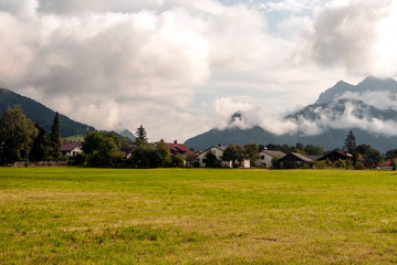 Fototapeta na wymiar Mountains in the Austrian Alps on a cloudy day