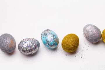 Eggs on white background.