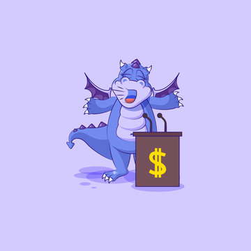 dragon sticker emoticon behind podium