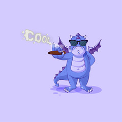 dragon sticker emoticon, sunglasses, smoking cigar