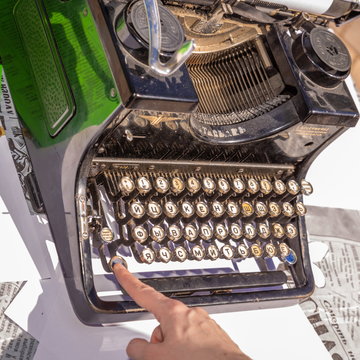 An old typewriter.