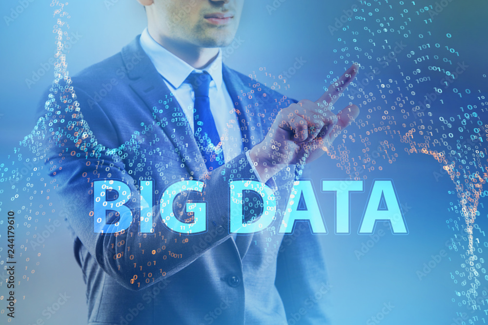 Poster big data concept with data mining analyst