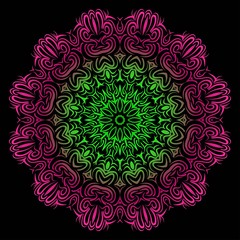 Round pattern flower mandala. circle floral ornament. Legend decorative vector illustration