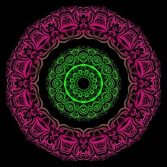Mandala Style Vector Shapes. Decorative Cicle ornament. Floral design