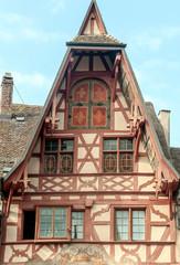 Windows on the facades of the houses of Steim am Reim