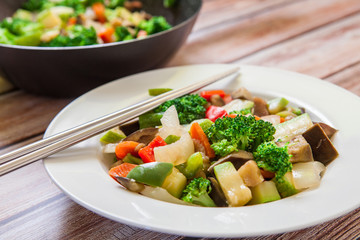 chinese vegetables on plate