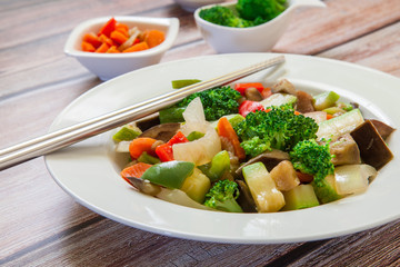 chinese vegetables on plate