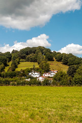 Mountains of the Swiss Alps in Stein an Rhein in switzerland on a sunny day.