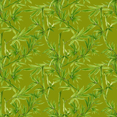 Hand drawn seamless background Bamboo pattern inspired by chinese Korean and Japan kimono yukata background backdrop watercolor gouache