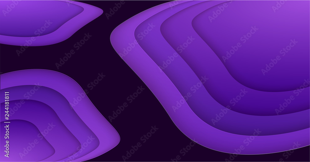 Aufkleber abstract vector background in trendy ultra violet color scheme. multi layers papercut illustration
