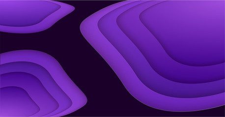 Abstract vector background in trendy ultra violet color scheme. Multi layers papercut illustration