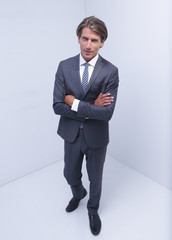 stylized photo of serious businessman