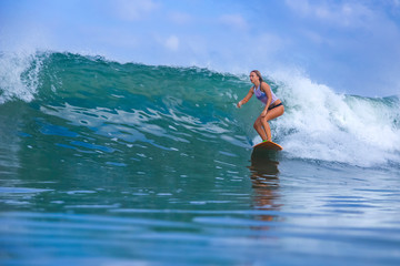 Woman surfing