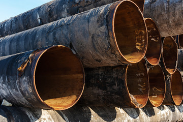 Composition of gas pipeline equipment and high pressure gas pipelines.