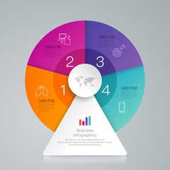 Infographics design vector and business icons with 4 options.
