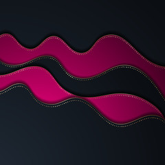 Bright paper cut background with waves layers.