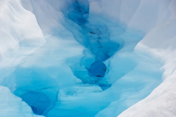 Pure water lake on a glacier