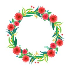 Vector flower wreath. Greeting card and Ecard vector banner invitation