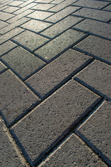 Cubical stone pavement on the street