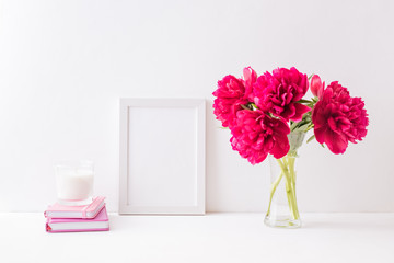 Mockup with a white frame