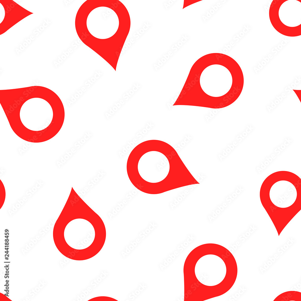 Poster pin map icon seamless pattern background. gps navigation concept vector illustration. target destina