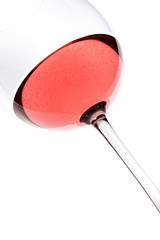 rose wine in glass on white background - color of the year 2019, 16-1546