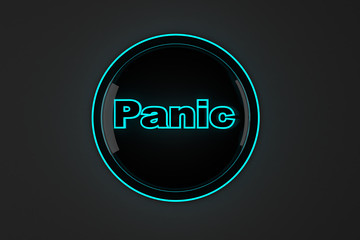 3D rendered illustration of a glowing Panic button.