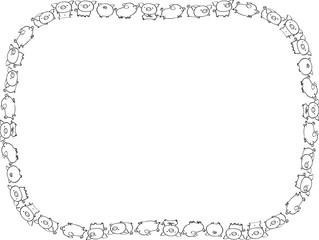 pig border vector