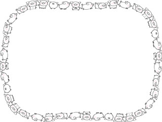 pig border vector