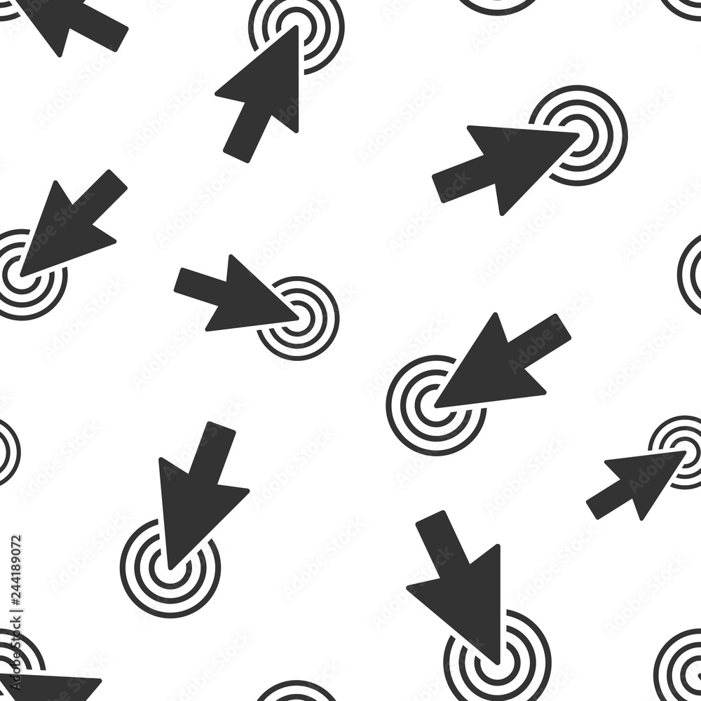 Poster computer mouse cursor icon seamless pattern background. arrow vector illustration. mouse aim symbol 