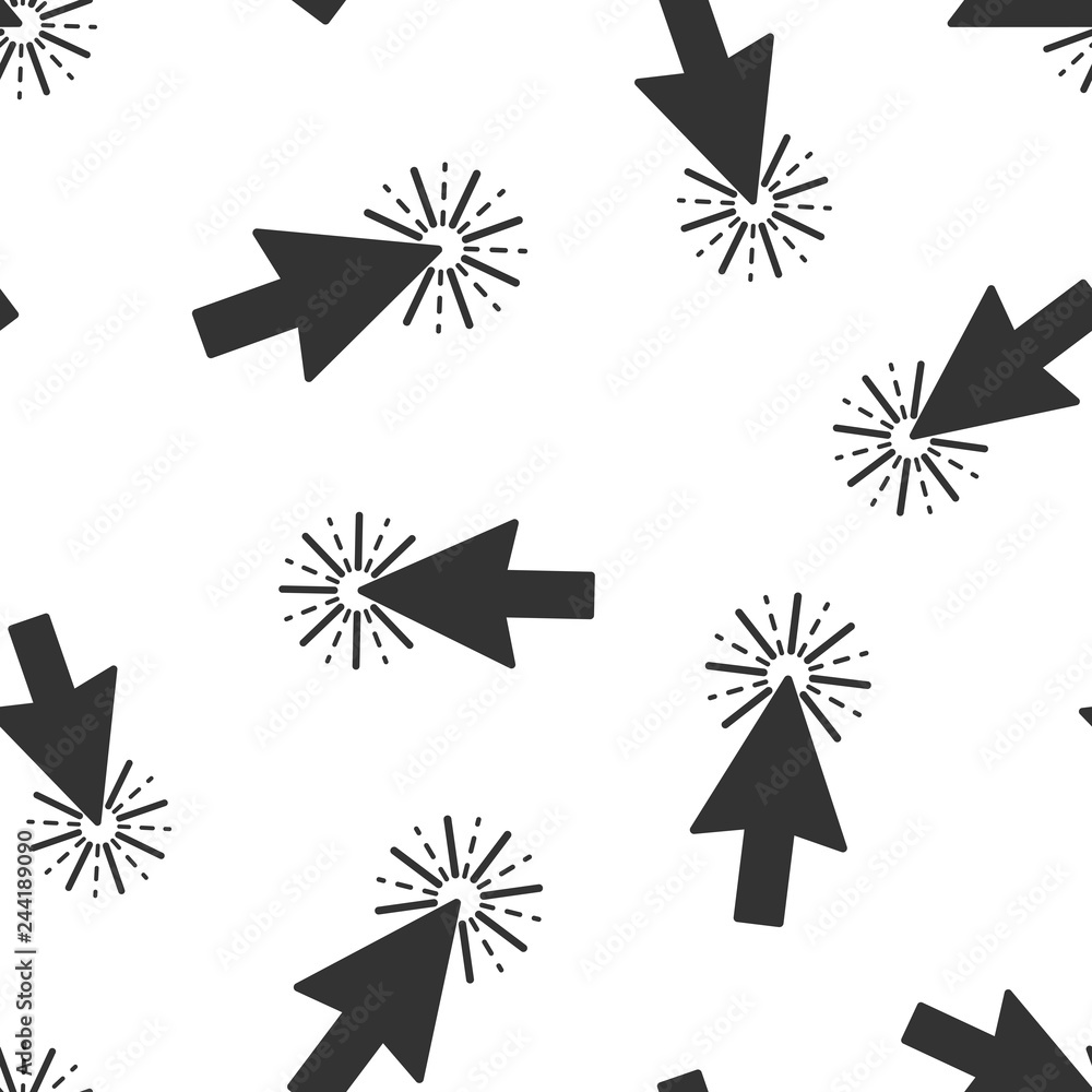 Poster computer mouse cursor icon seamless pattern background. arrow vector illustration. mouse aim symbol 