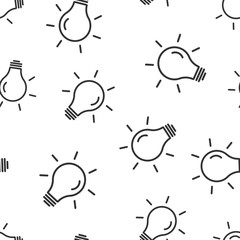 Light bulb icon seamless pattern background. Lightbulb vector illustration. Lamp idea symbol pattern.