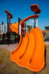 playgrounds in the garden and blue sky