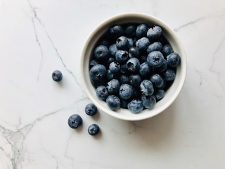 Blueberries in a white bowl