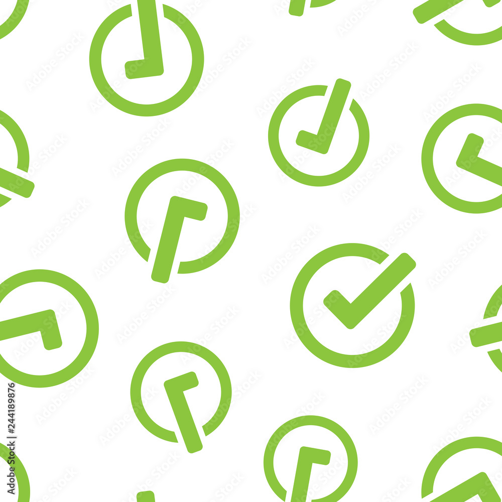 Aufkleber check mark icon seamless pattern background. ok, accept vector illustration. tick symbol pattern.